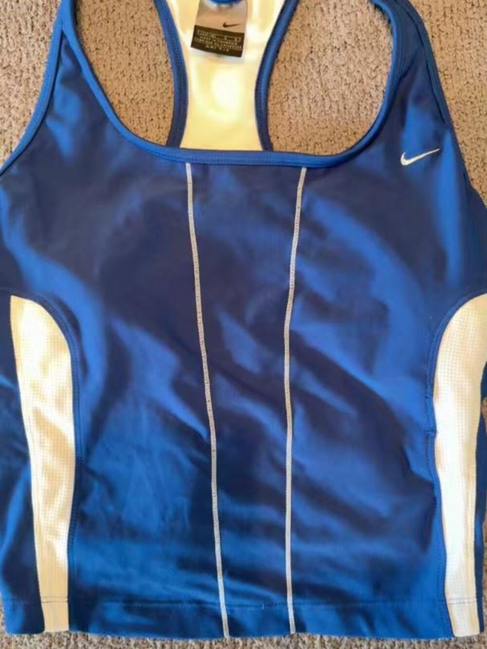 Nike Dri-Fit Royal Blue Racerback Tank Top Sports Bra Girls Size L 12-14